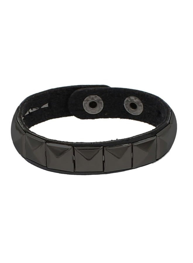 BaBakiak 3 Piece 80s Leather Studded Punk Bracelet, Rock Studded Leather Wristband for Men Women, 8 3 inch, Faux Leather, no gemstone - Image 3