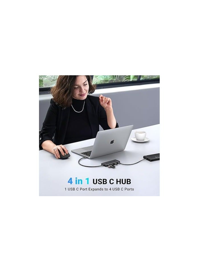 يو جرين UGREEN USB-C Hub 4 Port 4x USB-C USB3.2 Gen2 10Gbps High Speed Data Transfer Lightweight Converter Adapter 4-in-1 Type-C Expansion Hub - Image 3