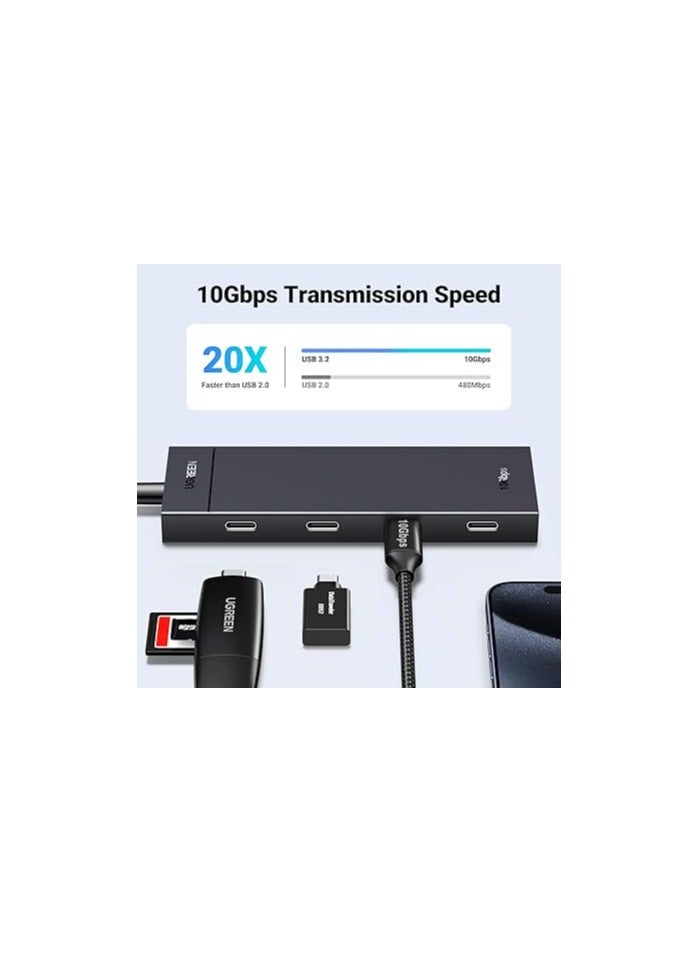 يو جرين UGREEN USB-C Hub 4 Port 4x USB-C USB3.2 Gen2 10Gbps High Speed Data Transfer Lightweight Converter Adapter 4-in-1 Type-C Expansion Hub - Image 2