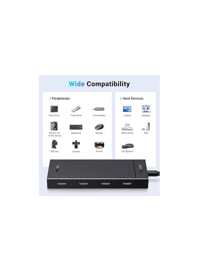 يو جرين UGREEN USB-C Hub 4 Port 4x USB-C USB3.2 Gen2 10Gbps High Speed Data Transfer Lightweight Converter Adapter 4-in-1 Type-C Expansion Hub - Image 5