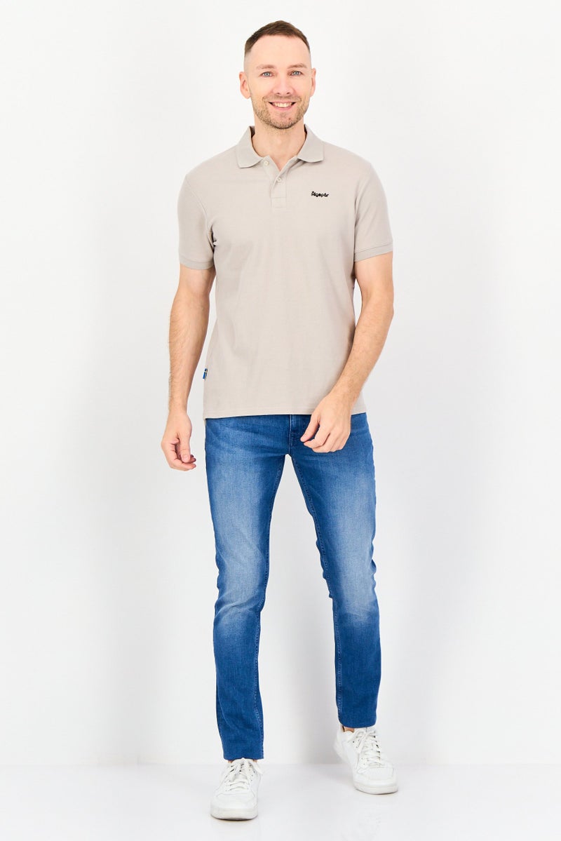 Algspar قميص بولو قصير الأكمام بتصميم عادي للرجال، رمادي فاتح - Image 2