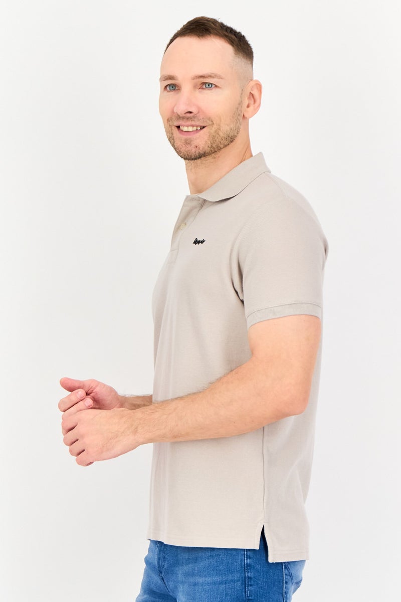 Algspar قميص بولو قصير الأكمام بتصميم عادي للرجال، رمادي فاتح - Image 4