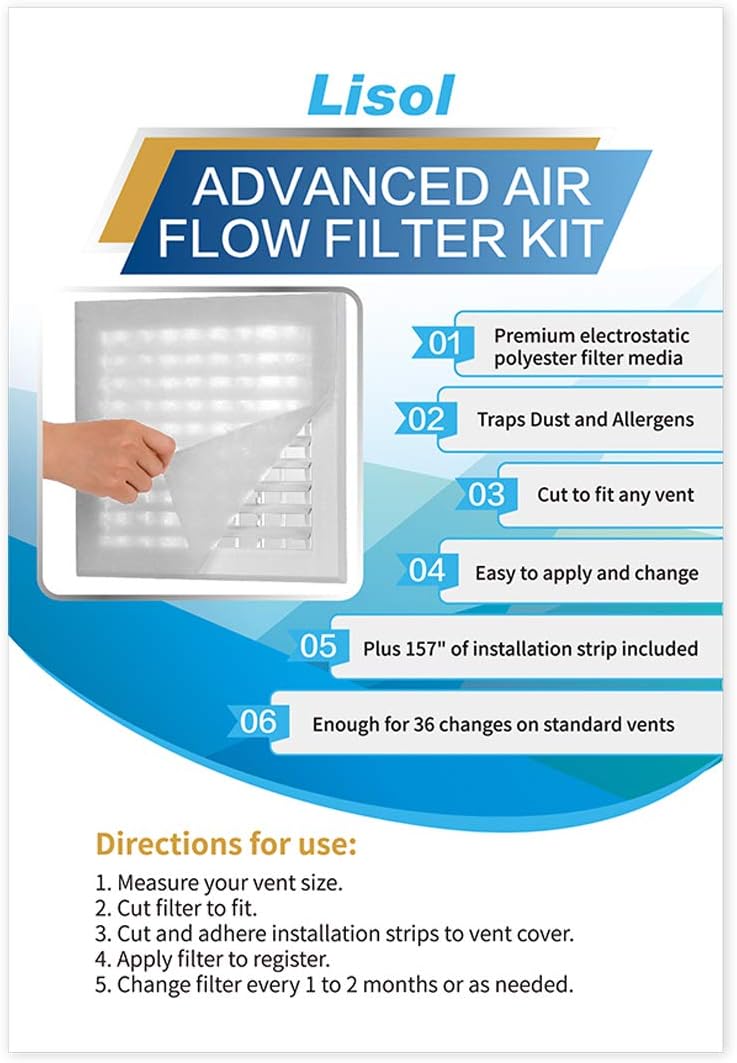 Complete Air Vent Filters Kit - 98" x 18" Electrostatic Media with Installation Tape - Image 2