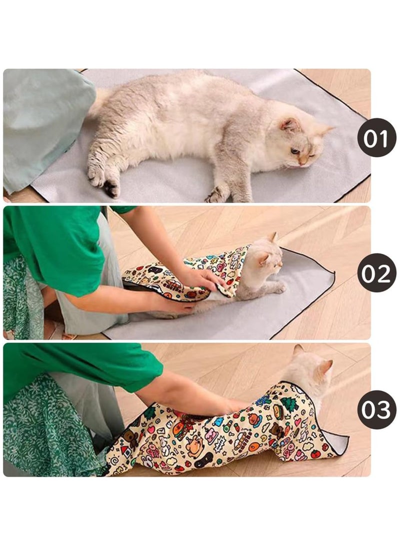 Cat Grooming Wrap Anti-Scratch Adjustable Grooming Bag for Cats | Perfect for Nail Clipping, Ear Cleaning, and Teeth Brushing - Image 2