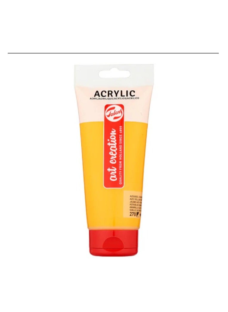 تالينز Talens Art Creation Acrylic Colour Tube 200 ml - Azo Yellow Deep - No:270 - Image 1