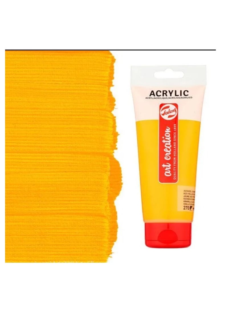 تالينز Talens Art Creation Acrylic Colour Tube 200 ml - Azo Yellow Deep - No:270 - Image 2
