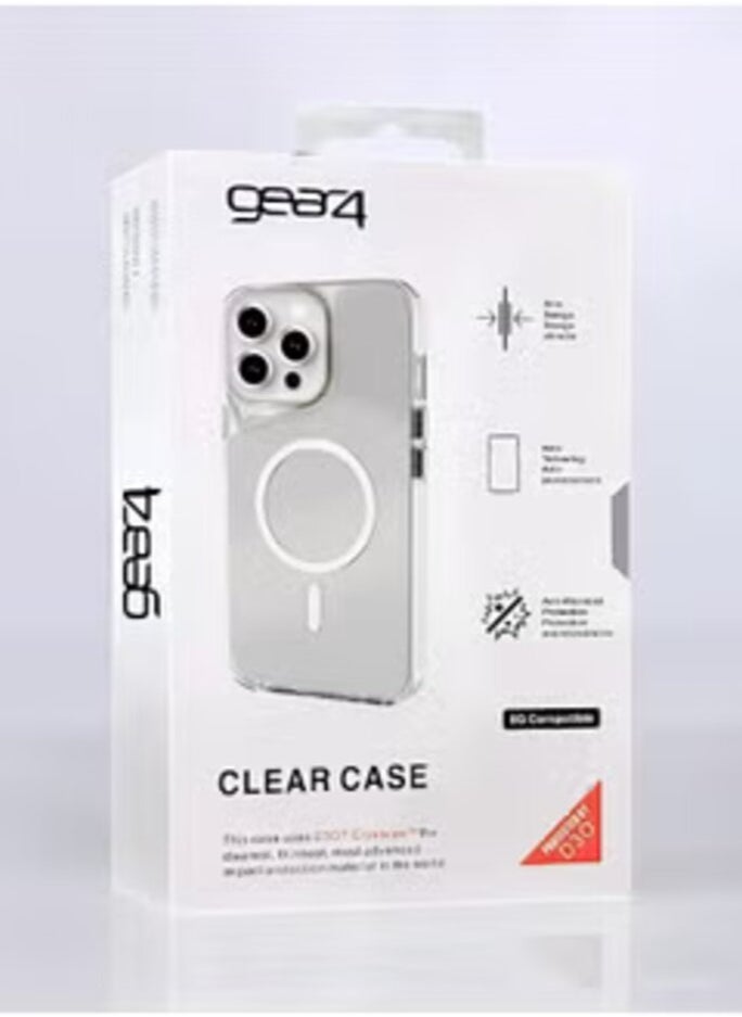 Gear4 - GearFor iPhone 16 Pro Case with MagSafe Wireless Charging Shockproof Magnetic Anti-Scratch Protective Cover Made of High Quality TPU - Clear - Image 1