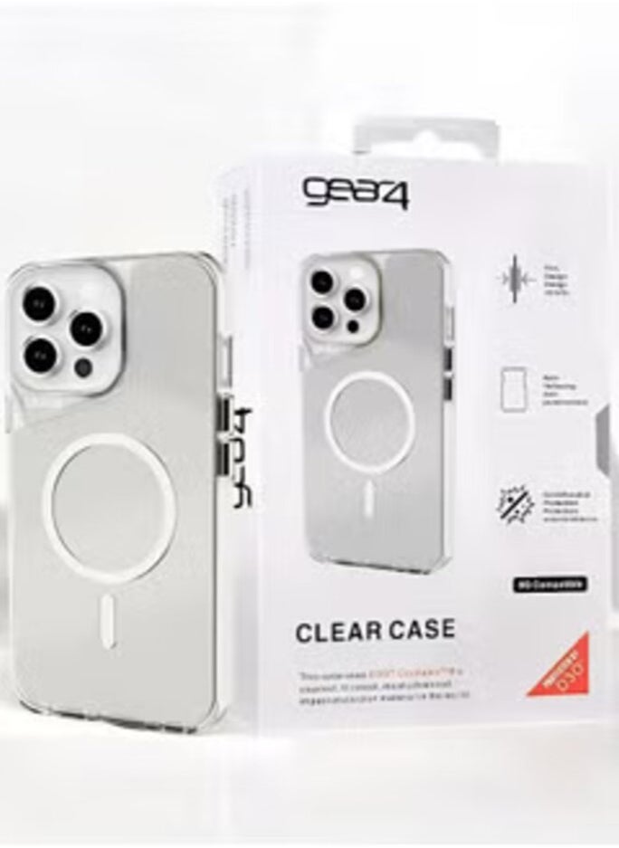 Gear4 - GearFor iPhone 16 Pro Case with MagSafe Wireless Charging Shockproof Magnetic Anti-Scratch Protective Cover Made of High Quality TPU - Clear - Image 1