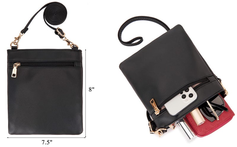 Idesort Large Crossbody Bags Ladies Shoulder Handbags Purse and Wallet Set for Women Hobo Purses Black - Image 3