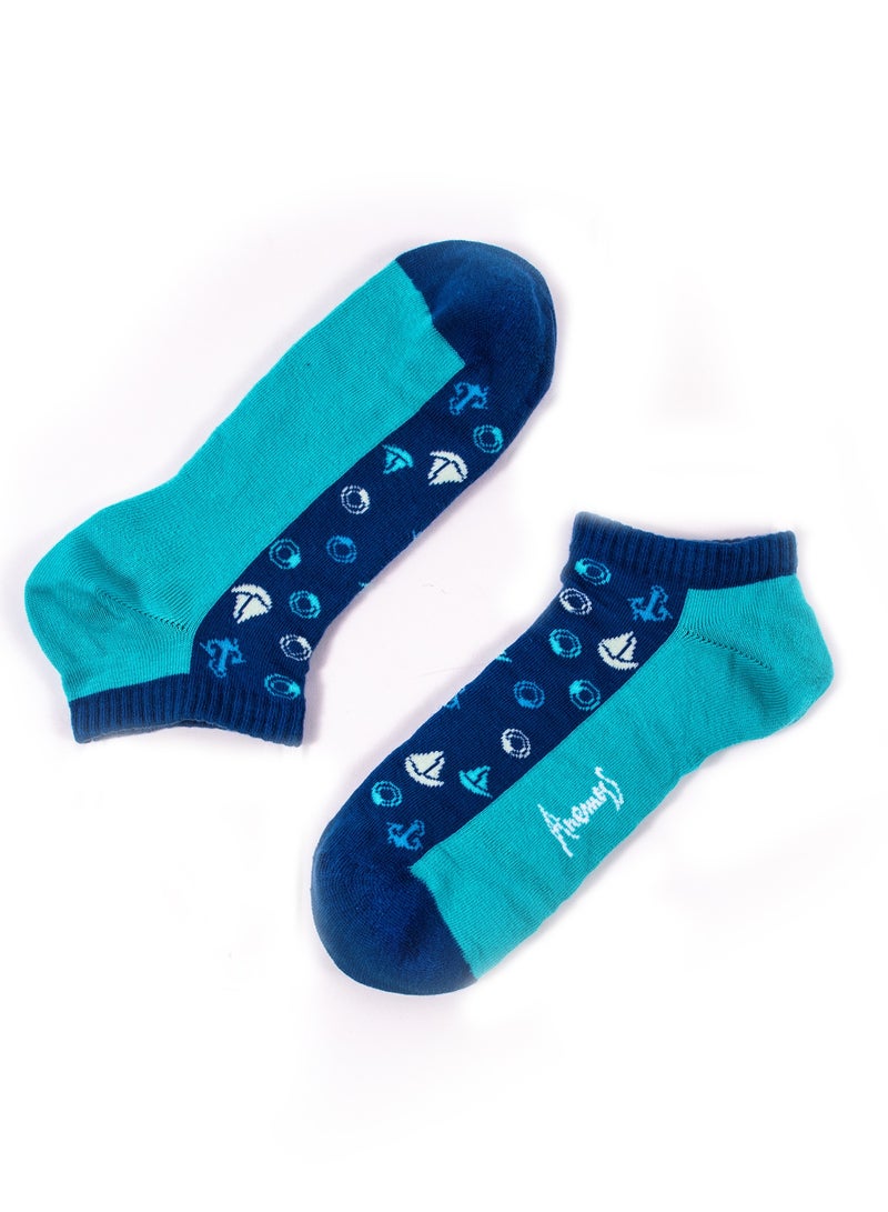 Anemoss Men’s Seamless Socks Set, 5 Pairs, Nautical Design, 85% Cotton, Fits Sizes 41-46 (EU)  - Image 4