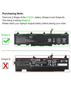 ماركة غير محددة بطارية بديلة CC03XL C03053XL لأجهزة EliteBook 830 835 840 845 G7 G8 Probook 635 Aero G7 G8 ZBook Firefly 14 G7 G8 MT32 Mobile Thin Client L78555-0055-0055-0055 L776 08-421 لأجهزة HP  - Image 2