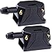 Mxxipp 2pcs Adjustable Windshield Washer Nozzles 3Way Universal Aimable Car Front Windshield Washer Sprayer with 4 Copper Wiper Sprayer Arm Nozzles Replacement for Cars Trucks Black - Image 2