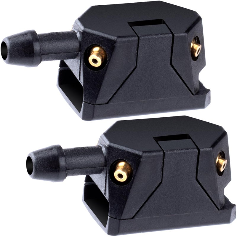Mxxipp 2pcs Adjustable Windshield Washer Nozzles 3Way Universal Aimable Car Front Windshield Washer Sprayer with 4 Copper Wiper Sprayer Arm Nozzles Replacement for Cars Trucks Black - Image 3