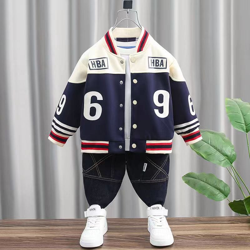 Boys' Baseball Jacket Sports Coat Stylish Trendy Streetwear For Older Children - Image 1