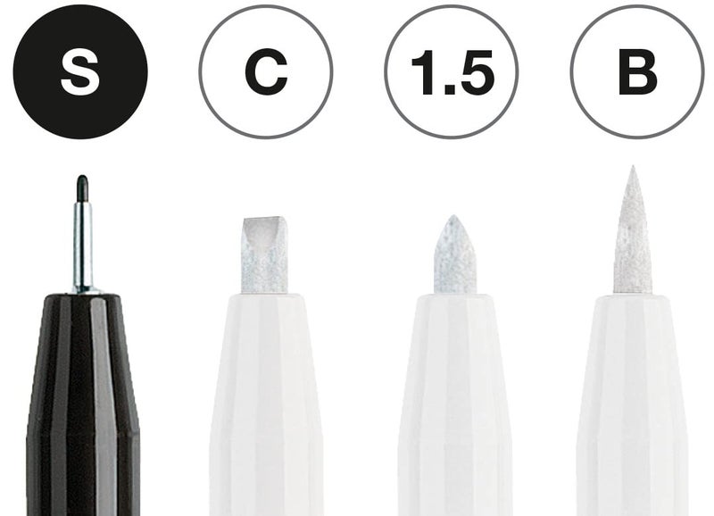 Faber-Castell FC167151 PITT Artist Pen - Black/White (Pack of 4) - Image 2