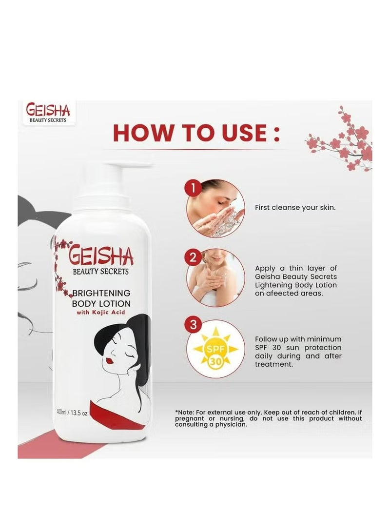 جيشا لوشن تفتيح الجسم من بيوتي سيكريتس بحمض الكوجيك 400 مل - Image 3