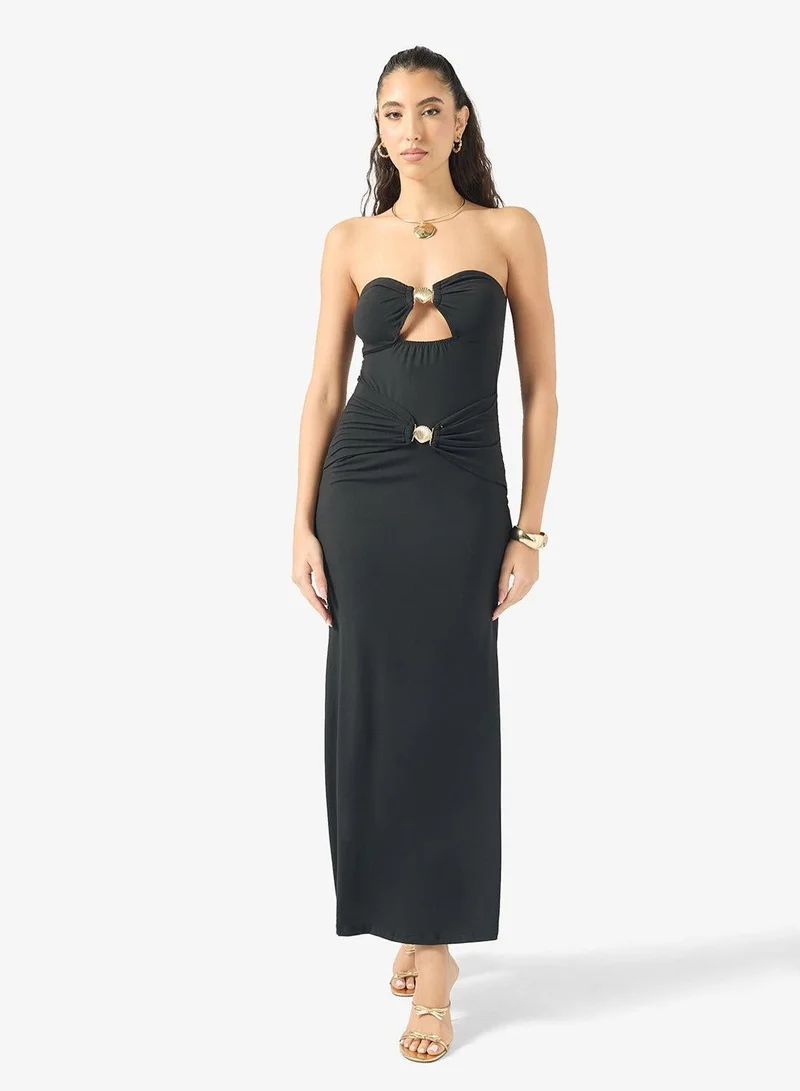 Ginger Bandeau Cutout Dress with Golden Accent