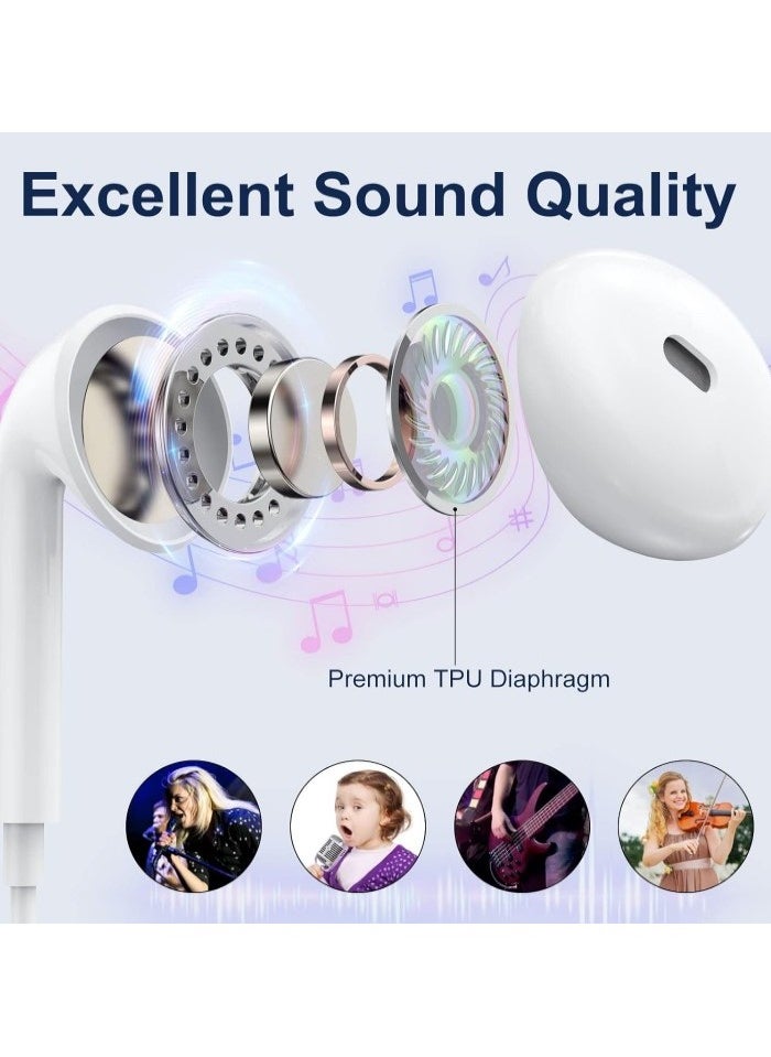 Generic In-Ear Earbuds Compatible with iPhone, Lightning Connector, White, Wired Earphones with Volume Control and Microphone for iPhone 7, 7 Plus, 8, 8 Plus, 13, 12, 11 Pro Max, X, XS, XR  - Image 3