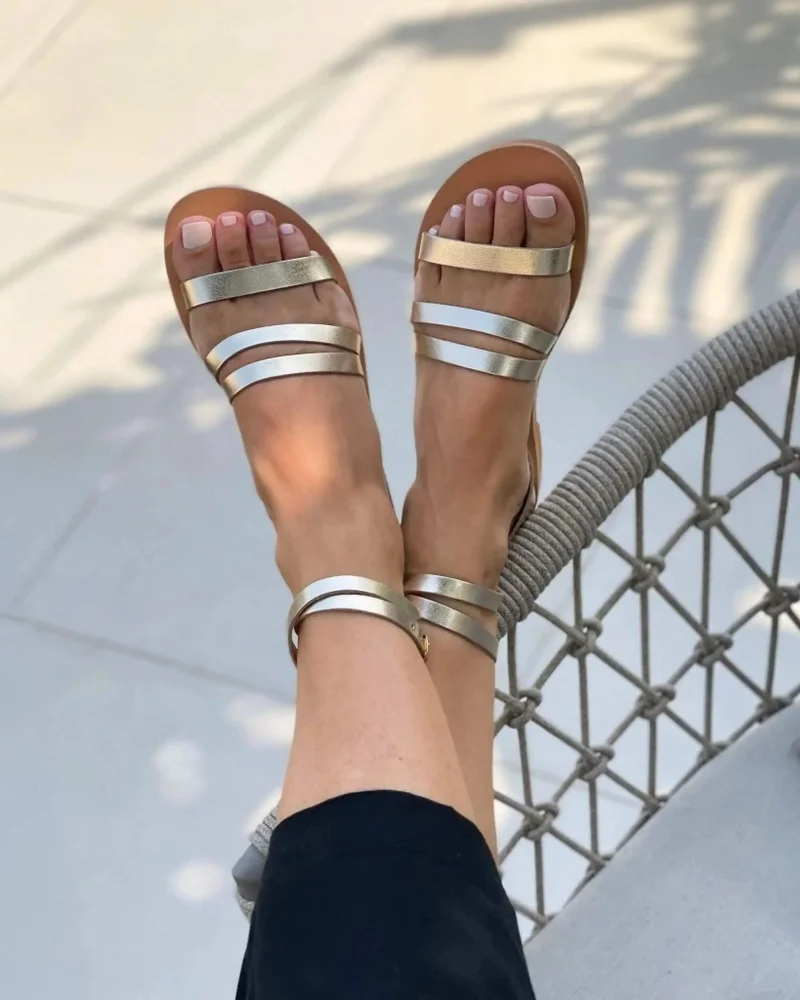 SHOEQ Champagne Gia Sandal for Women | Best Price UAE