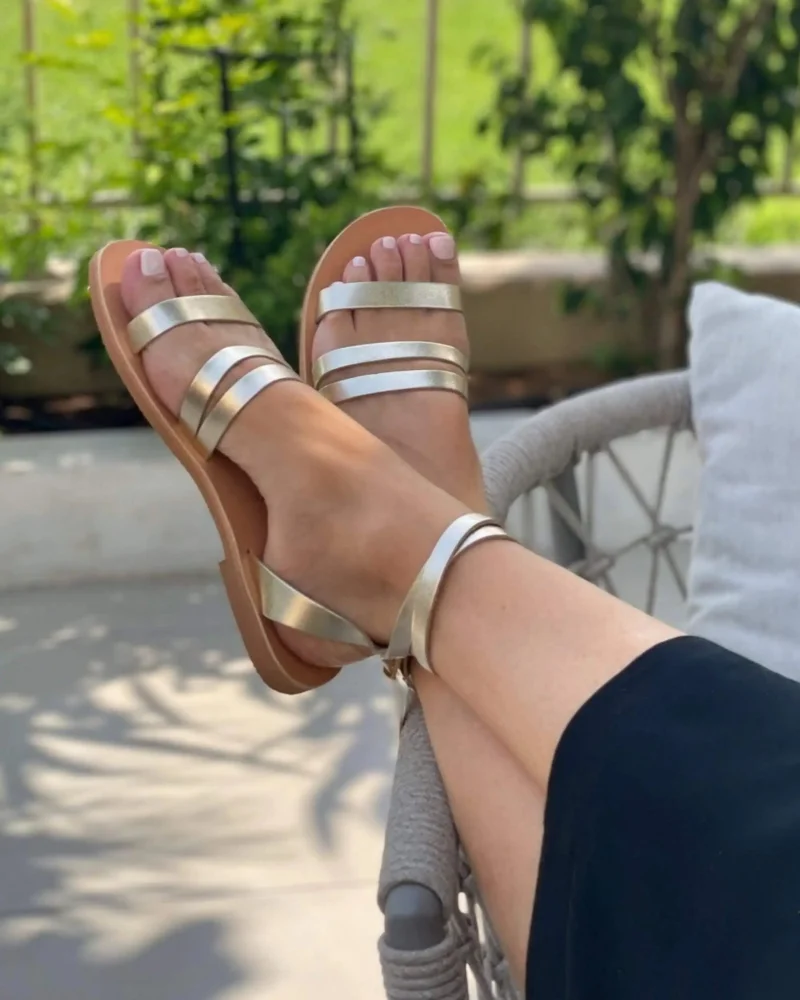 SHOEQ Champagne Gia Sandal for Women | Best Price UAE
