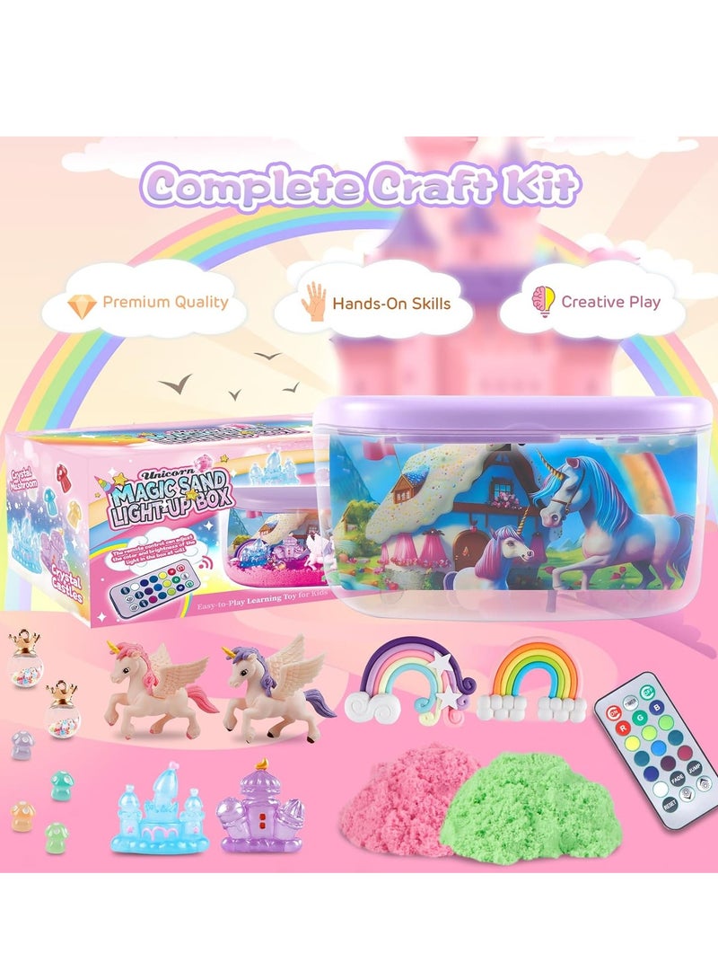 RAKAY DIY Unicorn Terrarium Light Up Kit for Girls - Birthday Gifts,Toy for Girls Age 4-5-6-7-8-12, DIY LED Night Light with Remote - Unicorn Creative Arts & Crafts Kit for 4-12 Year Old Kids - Image 2