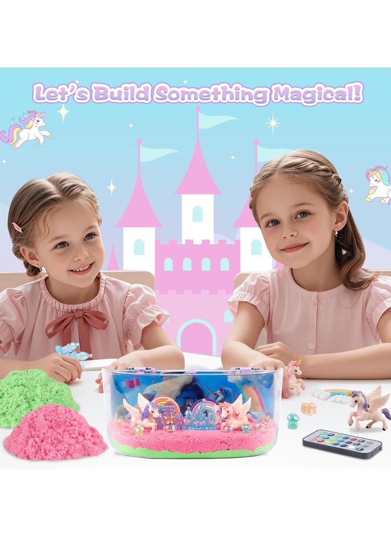 RAKAY DIY Unicorn Terrarium Light Up Kit for Girls - Birthday Gifts,Toy for Girls Age 4-5-6-7-8-12, DIY LED Night Light with Remote - Unicorn Creative Arts & Crafts Kit for 4-12 Year Old Kids - Image 3