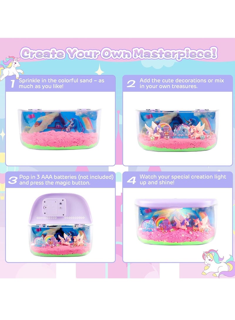 RAKAY DIY Unicorn Terrarium Light Up Kit for Girls - Birthday Gifts,Toy for Girls Age 4-5-6-7-8-12, DIY LED Night Light with Remote - Unicorn Creative Arts & Crafts Kit for 4-12 Year Old Kids - Image 4