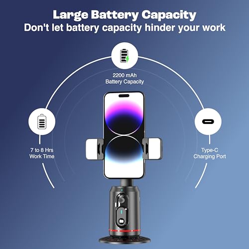 DRAVINA Al Face Tracking Phone Holder, 360° Rotation Face Body| Gesture Control Tripod Smart Shooting Camera Mount with Remote. No App Required (Face Tracking AI Tripod) - Image 5