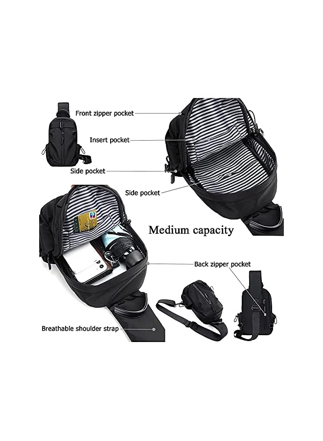 Raxoom Outdoor Oblique Chest Single Shoulder Bag, Sport Travel Casual Crossbody Chest Bag With External USB Charging Port - Image 3