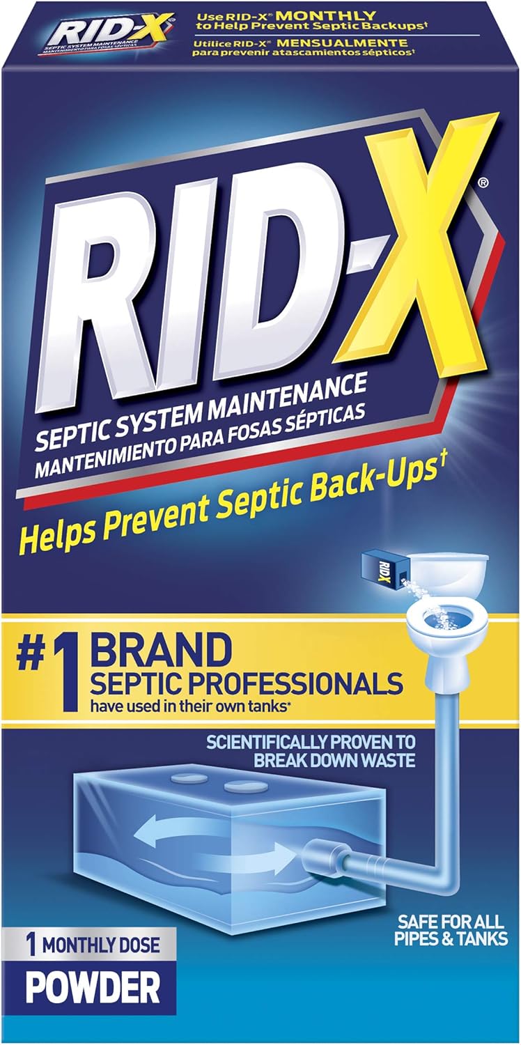 RID-X Septic Treatment Powder - 1 Month Supply (9.8 oz) for Septic Tank Maintenance - Image 1