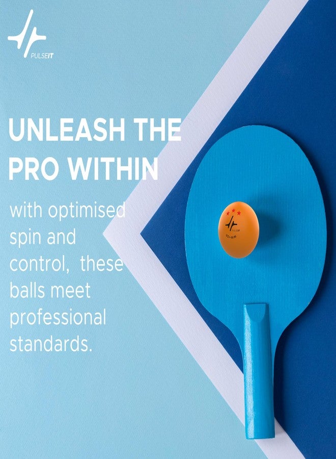 PulseITBounce - High Performance Table Tennis Balls, 40+ for Professional Matches, 3-Star Ping Pong Balls for Kids & Adults Training, Durable ABS Plastic (Orange) (Pack of 6) - Image 4