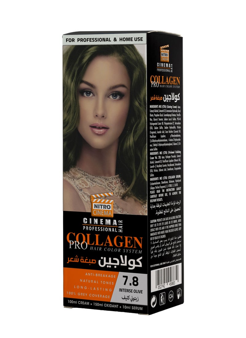 نيترو سينما  صبغة شعر بالكولاجين لون زيتوني كثيف 7.8  - Image 1