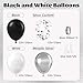 awenztech 60pcs Black and Silver Balloons 12inch Black and White Balloons with Metallic Silver Confetti Balloons for Baby Shower Wedding Birthday Graduation Party Decorations - Image 4