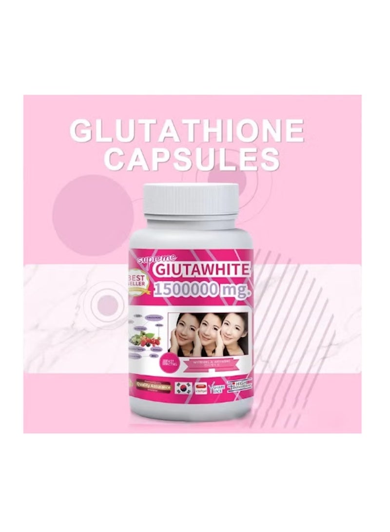 Supreme Gluta كبسولات جلاوتا وايت 1500000 ملغ | مكمل نباتي لتفتيح البشرة ودعم إزالة السموم - Image 3