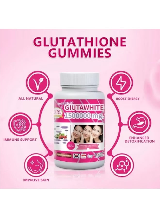 Supreme Gluta كبسولات جلاوتا وايت 1500000 ملغ | مكمل نباتي لتفتيح البشرة ودعم إزالة السموم - Image 5