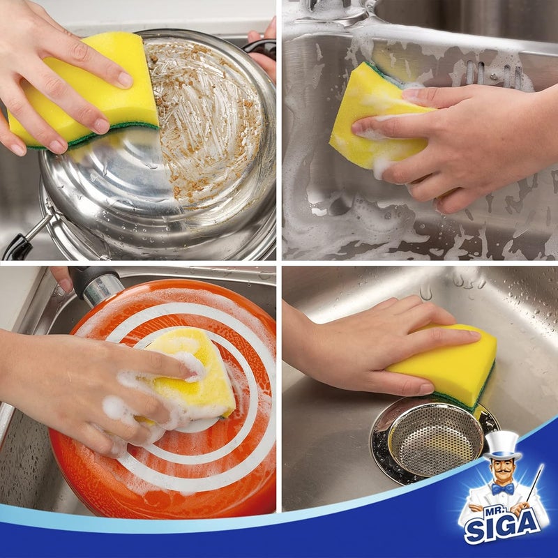 MR SIGA Heavy Duty Scrub Sponge Size 11 x 7 x 3cm Pack of 24 - Image 4