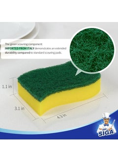 Mr Siga MR SIGA Heavy Duty Scrub Sponge Size 11 x 7 x 3cm Pack of 24  - Image 3