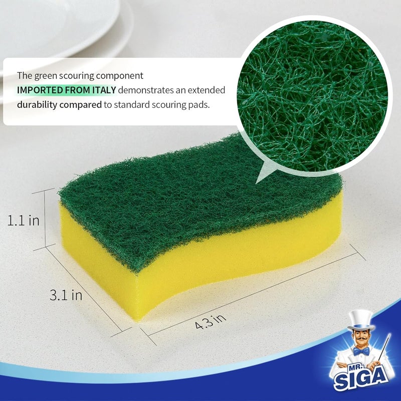 MR SIGA Heavy Duty Scrub Sponge Size 11 x 7 x 3cm Pack of 24 - Image 3