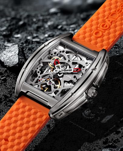 CIGA Design Skeleton Watch Z Series Titanium Automatic Mechanical Wristwatch Sapphire Tonneau Analog Mens Watches 3ATM Waterproof Unisex Steampunk Gift - Image 3