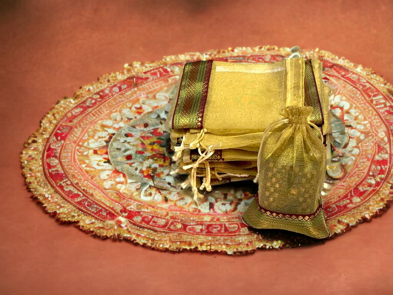 KRIWIN Unisex-adult Potli/bag (Silk,Set of 50, Gold) - Image 2