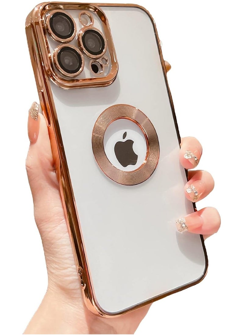 Case Compatible with iPhone 14 Pro Magnetic Clear Case Full Camera Lens Protector Luxury Plating Bling Glitter Transparent Shockproof Cover