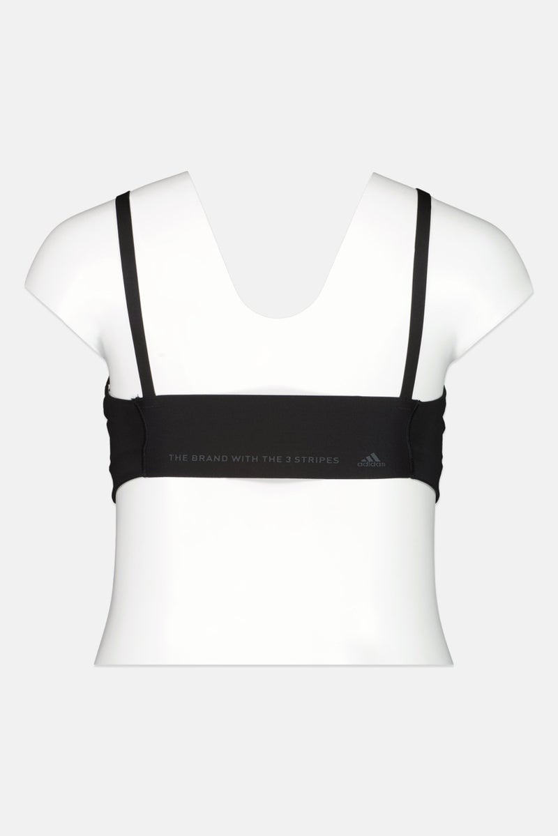 Adidas Women Plus Size Brand Logo Padded Sports Bra, Black  - Image 3