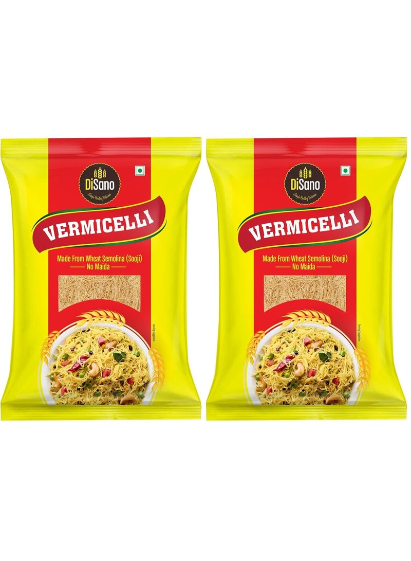 DiSano Wheat Vermicelli, No Maida, 850 Gram - Cholesterol Free (Pack of 2) - Image 1