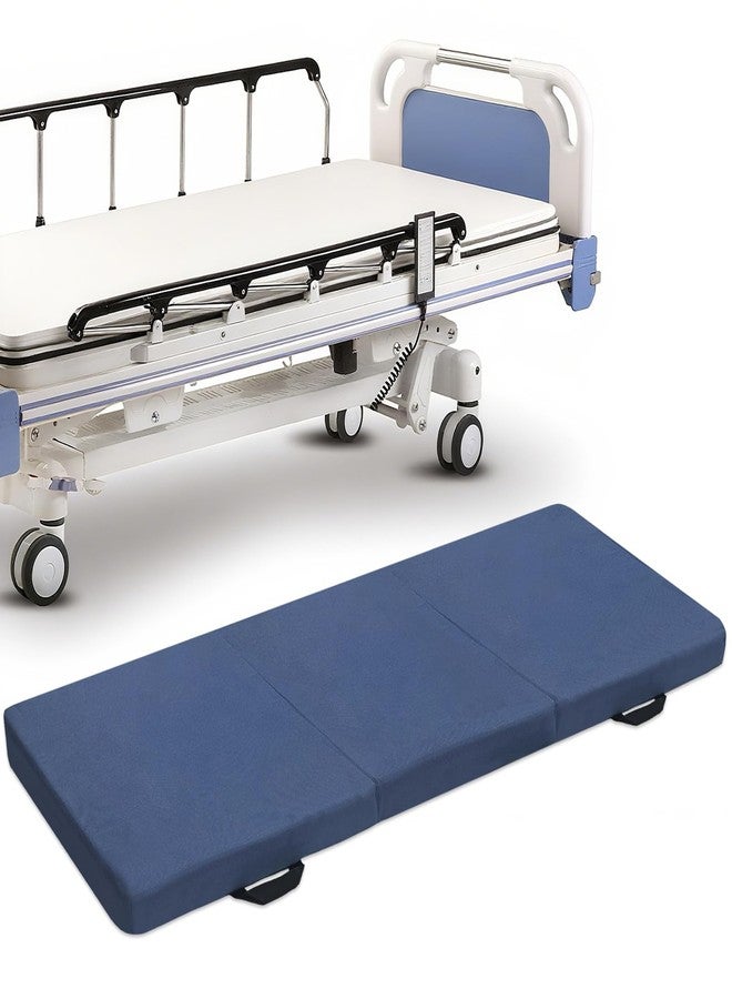 JZHLLA Foldable Fall Protection Mat for Elderly Blue Waterproof Non Slip Floor Mats with High-Resilience Foam 72 * 24 * 2 Inch Bedside Floor Mats for Elderly, Handicap, Senior - Image 1