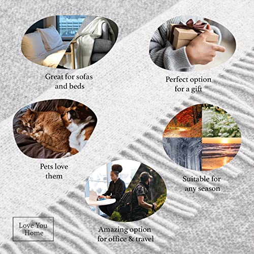 LYHome Merino Wool Blanket - Warm Throw for Cold Weather, Warmest Travel Outdoor Camping Blankets, Picnic Army and Military Throws, Comforter Soft & Cozy (55" x 79" Grey - Light Grey Double-Sided) - Image 4