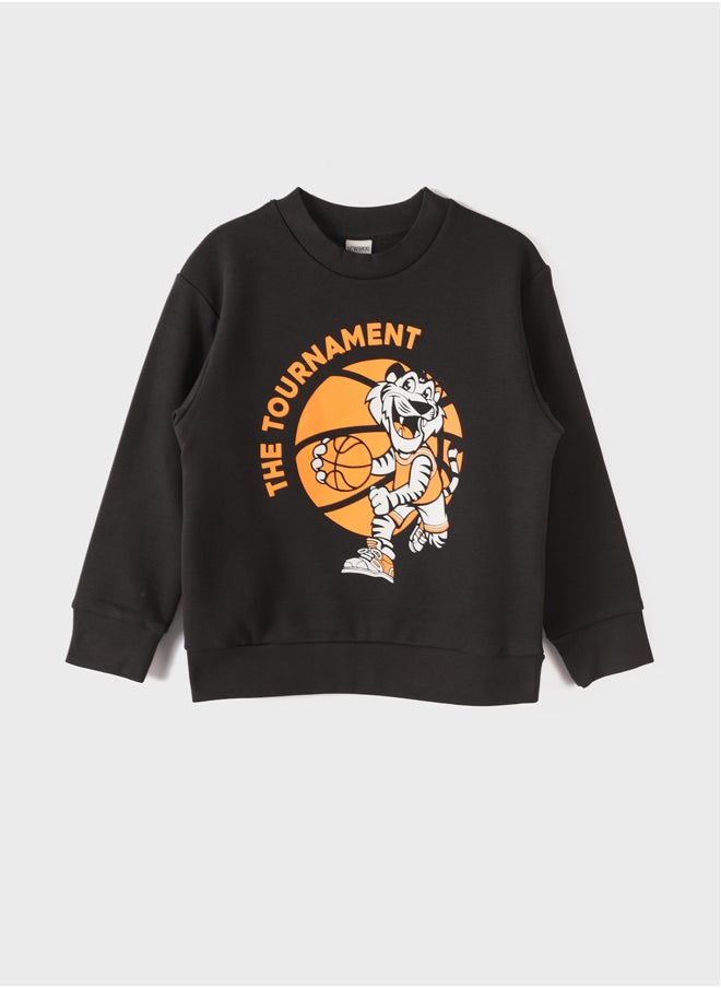 LC WAIKIKI Crew Neck Printed Boy's Sweatshirt  - Image 1