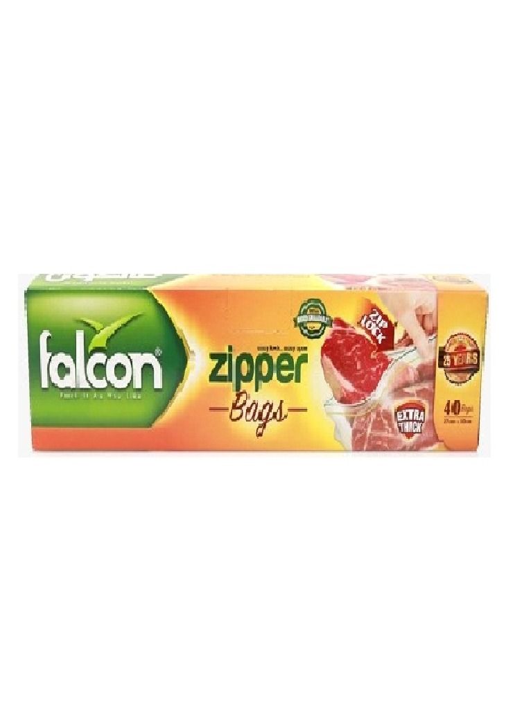 Falconpack Freezer Zipper Food Storage Bag 30 X 27 CM (12 Packs x 40 Bags)