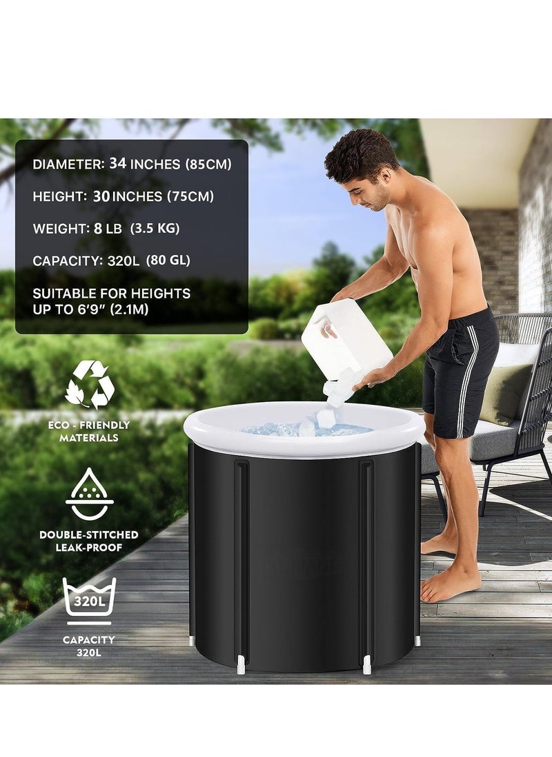 COOLBABY ice bath, athlete covered bath, recovery cold bath, 5-layer portable ice bath bucket jumping pool (75x85)