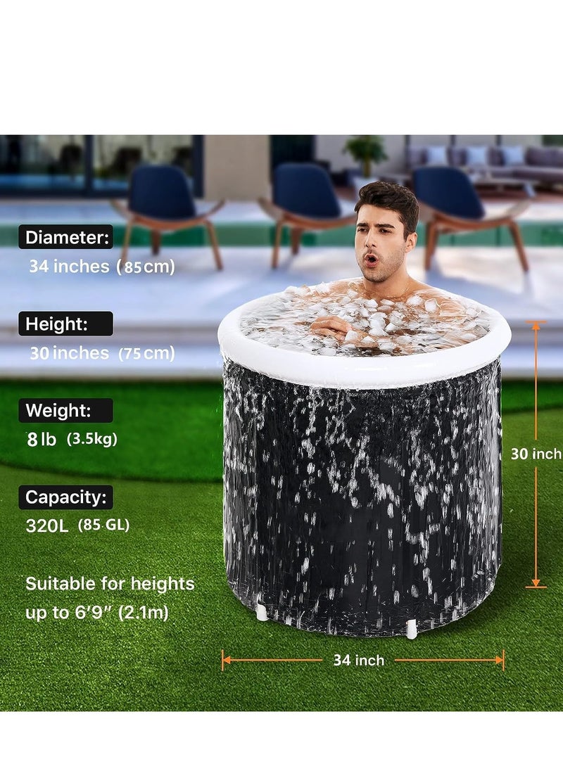 COOLBABY ice bath, athlete covered bath, recovery cold bath, 5-layer portable ice bath bucket jumping pool (75x85)