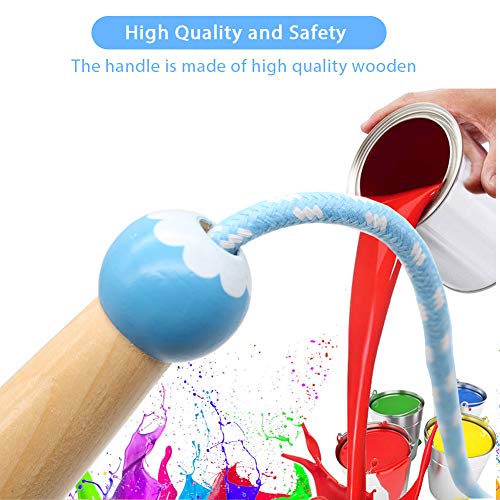 Ace one Jump Rope Kids, 7ft Adjustable Cotton Skipping Rope with Wooden Handle for Boys and Girls Fitness Outdoor Exercise(Blue) - Image 3